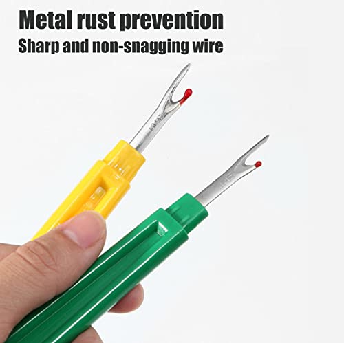 10 Pcs Sewing Seam Rippers, 4 Big and 4 Small Handy Stitch Ripper Sewing Tools with 2 Scissors for Sewing Crafting Thread Removin - color: Red, Yellow, Blue, Green