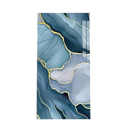 Haimin 3D Wall Panels Peel and Stick Marble Tile Look 10 Pack Waterproof - color: Blue Gold-010