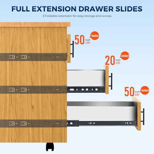 5 Pairs Soft Close Heavy Duty Metal Ball Bearing Full Extension Dresser Drawer Slides - 20 Inches, Side Mount, 500 lbs, Black - size: 20 Inch