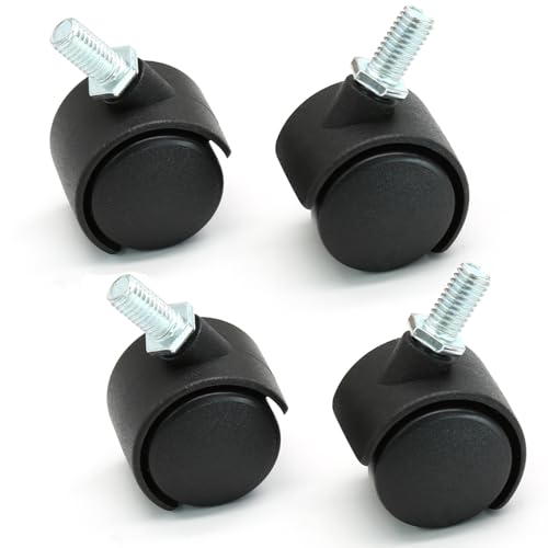 Murtenze 1 Inch Nylon Swivel Stem Caster Wheels, 4Pcs, M8 Thread - style: 1 Inch Stem