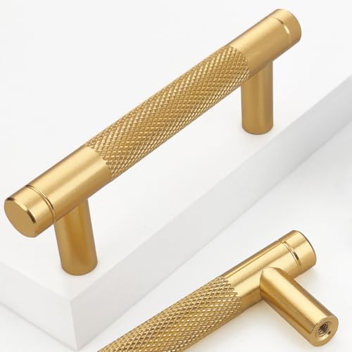 12 Pack 3 Inch 76 mm Gold Barrel Cabinet Pulls Cupboard Aluminum Handles Drawer Pull Cabinet Handles Cabinet Handles (12 Pack, Gold, 3 Inch) - color: Gold, size: 3 Inch