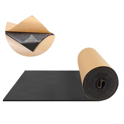 FONUNO Neoprene Foam Padding with Adhesive Closed Cell Foam, Black - color: Black, size: 12" Wide x 118" Long x 1/8" Thick