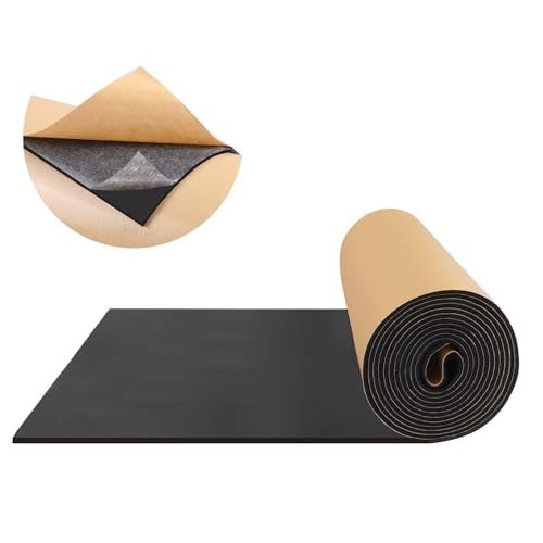 FONUNO Neoprene Foam Padding with Adhesive Closed Cell Foam, Black - color: Black, size: 12" Wide x 118" Long x 1/8" Thick