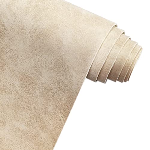 XHT 30 x 135 cm Suede PU Faux Leather Fabric, Soft Smooth Crafts Synthetic Fabric for DIY Handicraft Wallets Bags Making (Beige) - color: Beige