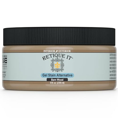 Retique It Wood'n Stain - Liquid Wood Gel Stain Interior/Exterior (08 oz (Half-Pint), 45 Barn Wood)