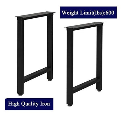 TIEOU Metal Black Table Legs Heavy Duty Desk Legs 28” Height 18” Wide Industrial Table Legs,Dining Table Legs,Modern Table Legs,Console Table Legs - color: H-shape, size: H28"xW18"