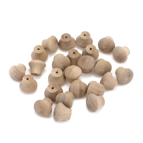 25Pcs Wooden Mini Handle Knobs Cabinet Pull Knobs 0.69"×0.55" - size: 0.69"×0.55"