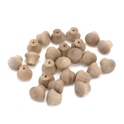 25Pcs Wooden Mini Handle Knobs Cabinet Pull Knobs 0.69"×0.55" - size: 0.69"×0.55"