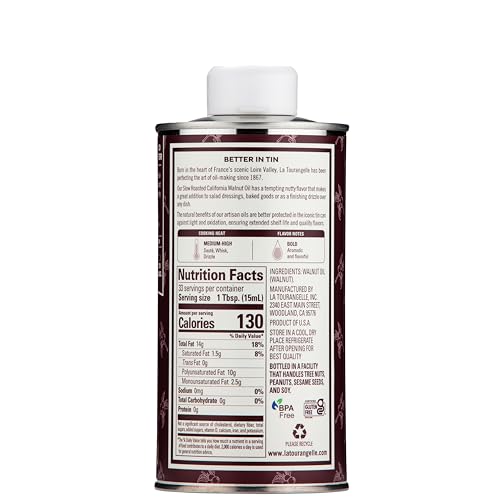 La Tourangelle Roasted Walnut Oil, for Cooking, Baking & Beauty, 16.9 fl oz - size: 16.9 Fl Oz