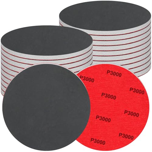 20 Pcs 6 Inch Sanding Sponge Disc Set, 3000 Grit Hook and Loop Foam Sanding Pads, Washable Reusable Sandpaper Assortment for Random Orbital Sander, Wood, Metal, Auto, Wet Dry Finishing - color: 3000 Grit, size: 6 Inch