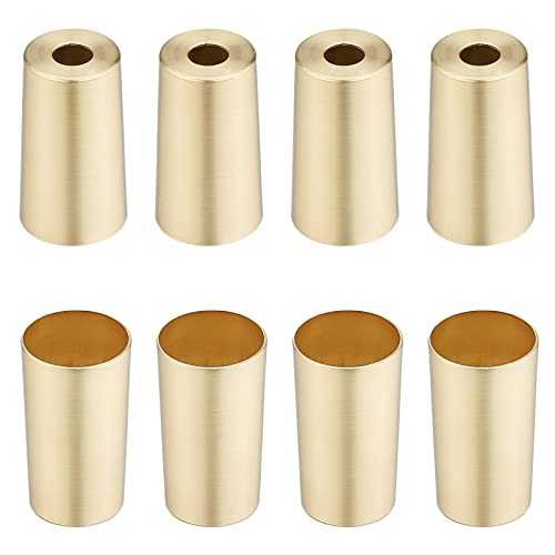 CHGCRAFT 8Pcs Metal Table Foot Cover Caps Iron Furniture Feet Covers Gold Column Furniture Legs Chair Feet Covers for Table Chair Leg, Column, Inner Size 1x2inch