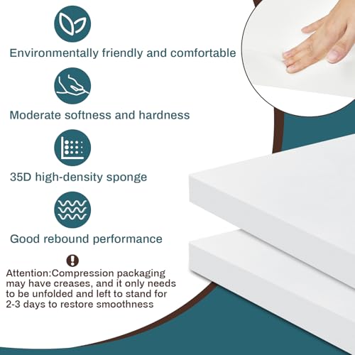 Frienda 8 Pack 1" x 18" x 18" Upholstery High Density Craft Foam - size: 1" x 18" x 18"