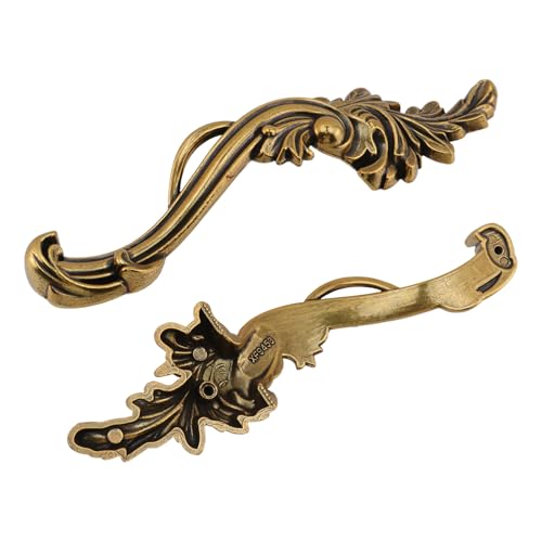 Gold Vintage Dresser Handles, 5.04 Inch Spacing, 2Pcs - size: 128 mm/5.04"