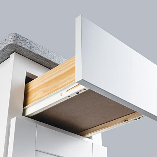 Franklin Brass Self-Closing 16' Drawer Slides Bottom Mount, 5-Pairs (10-Pieces) Cabinet, 50lb Capacity White Kitchen Hardware D68816K-W-B - size: 16 Inch