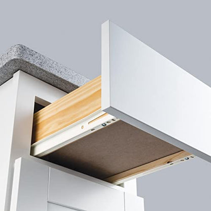 Franklin Brass Self-Closing 22' Drawer Slides Bottom Mount, 5-Pairs (10-Pieces) Cabinet, 50lb Capacity White Drawer Hardware D68822K-W-B - size: 22 Inch