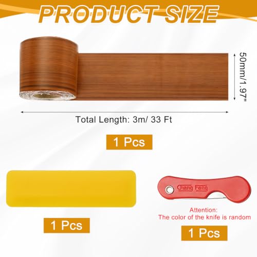 uxcell Wood Grain Repair Tape,2" x33ft Grain Repair Patch,Deep Silk Wood - color: Deep Silk Wood, size: 2 Inch x 33 ft