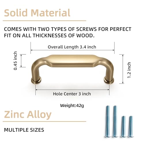 Goo-Ki 6 Pack 3 in (76mm) Hole Center Cabinet Pulls Champagne Bronze Zinc Alloy Kitchen Drawer Pulls Drawer Handles 3.45 Inch Length 2202-UBR-76 - color: Champagne Bronze, size: 3 Inch Hole Centers