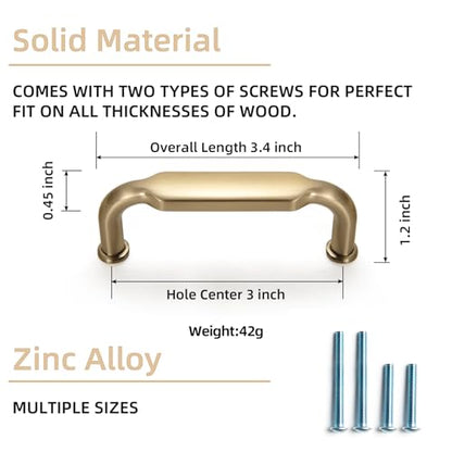 Goo-Ki 6 Pack 3 in (76mm) Hole Center Cabinet Pulls Champagne Bronze Zinc Alloy Kitchen Drawer Pulls Drawer Handles 3.45 Inch Length 2202-UBR-76 - color: Champagne Bronze, size: 3 Inch Hole Centers