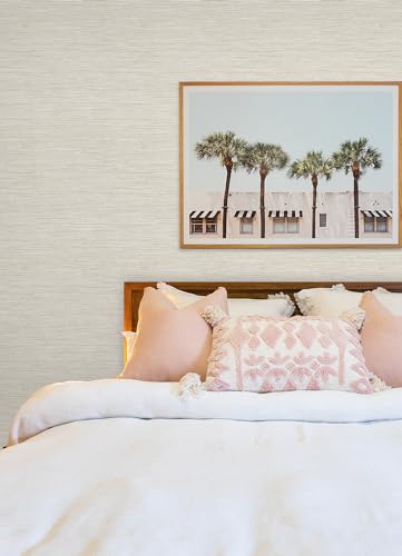 RoomMates Neutral Dimensional Grasscloth Peel and Stick Wallpaper - color: Neutral