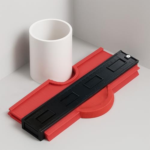 10-Inch Professional Contour Gauge - Locking Profile Duplicator for Precise Working, Tile Installation & Metal Fabrication - color: Red, size: 10 IN