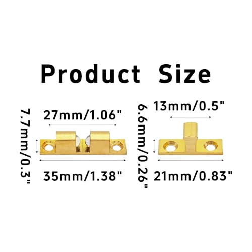 4PCS 35mm Double Ball Cabinet Catches, Bronze Roller Door Latch for Kitchen Cupboard Furniture Closet Quiet Close Design - size: 35 mm