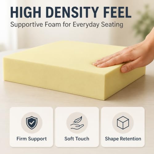 Nigoone Upholstery Foam Cushion, 3x24x24 Inch, High Density, Square Replacement Foam for Couch, Chair Seat Padding, Custom Pillow and Craft Foam - size: 3x24x24 inches