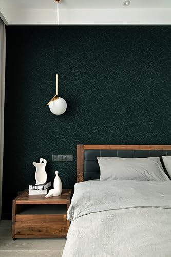 Safiyya Wallpaper Blackish Green Silk Peel and Stick Wallpaper Textured Green Contact Paper Removable Solid Color Self Adhesive Wall Paper Vinyl Rolls 118"x 17.3" - color: Blackish Green, size: 17.3" x 118"