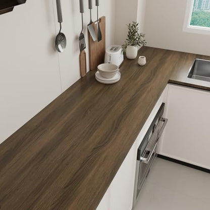 Thick Brown Wood Wallpaper for Desk Oak Wood Contact Paper Vinyl - color: Dark Brown, size: 15.7"W x 118"L
