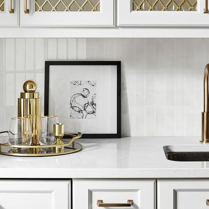 STICKGOO 10-Sheet Peel and Stick Backsplash Tile(Thicker Design) - color: Faux White Wall