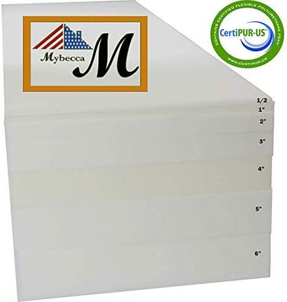 Mybecca 4" X 30" X 72" Upholstery Foam Cushion High Density (Seat Replacement, Upholstery Sheet, Foam Padding) - color: High Density, style: 4 Inch X 30 Inch X 72 Inch