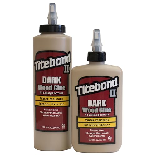 Titebond 3703 Cross-Linking Polyvinyl Acetate Dark Wood Glue, 8 Oz, Bottle, Light, Liquid, 8 Ounce, Brown (Pack of 2) - size: 8 Fl Oz (Pack of 2)