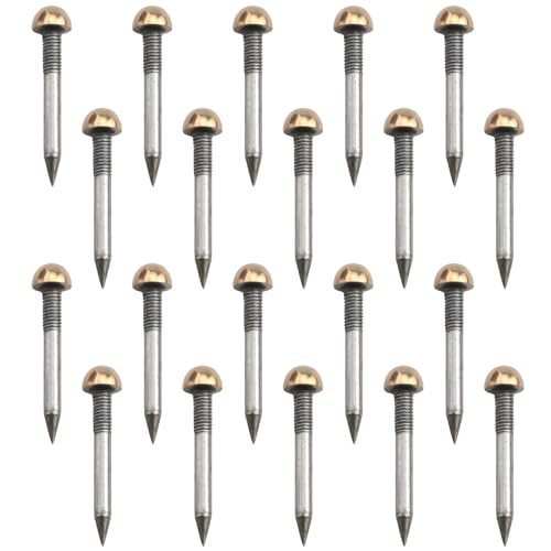20PCS Brass Gold Round Head Glossy Bubble Nails 6mm Antique Decorative Drum Nails Couch Nails Solid Hemisphere Nails for Fixing Paper Products on Cork Boards Maps Photos DIY Crafts