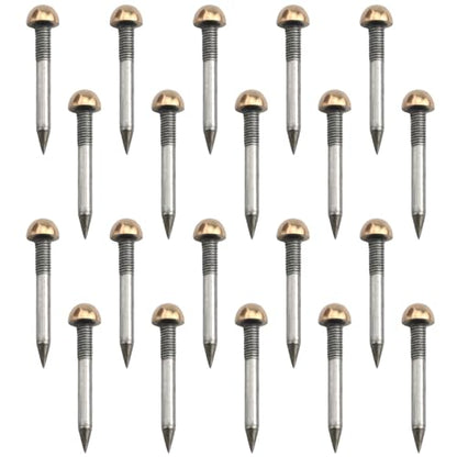 20PCS Brass Gold Round Head Glossy Bubble Nails 6mm Antique Decorative Drum Nails Couch Nails Solid Hemisphere Nails for Fixing Paper Products on Cork Boards Maps Photos DIY Crafts
