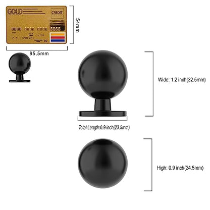 Amerdeco 10 Pack Matte Black Cabinet Knobs - color: Matte Black, size: Single Hole (1" Diameter)