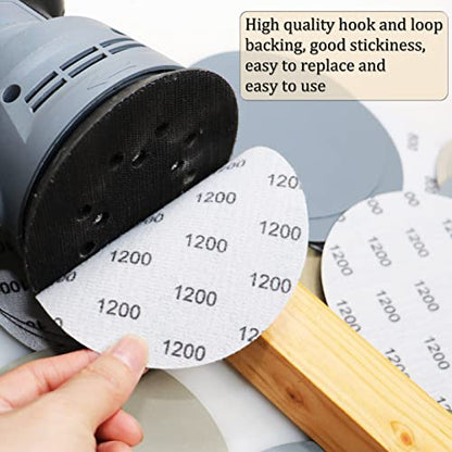 30PCS 5 inch No Hole #400-#7000 Wet Dry Sanding Discs 400 800 1000 1200 1500 2000 2500 3000 5000 7000 Grit Sandpaper Compatible for Random Orbital Sanders (#400-#7000 10Kind Grit Each 3PCS) - style: #400-#7000 10Kind Grit Each 3PCS
