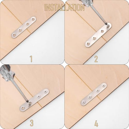 20 Pack 3 inch Stainless SteelFlat Plate Straight Bracket - size: 3 Inch