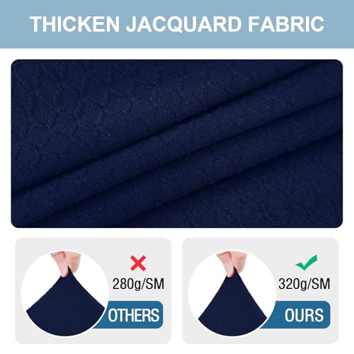 Smiry Stretch Jacquard Seat Covers for Dining Room Chairs Set of 2 - color: Federal Blue, size: Set of 2