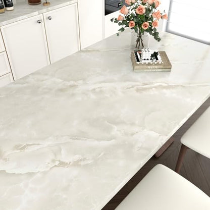 Beige Marble Contact Paper Matte Cream Counter Top Peel and Stick - color: Beige, size: 17.7" x 315"