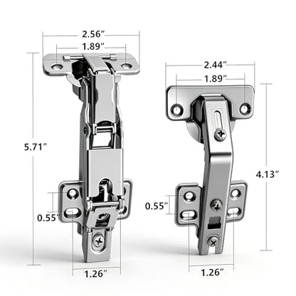 4 Pack Soft Close Hinges Hidden Lazy Susan Cabinet 165 & 135 Degree - color: 2 Pack 165° & 2 Pack 135°