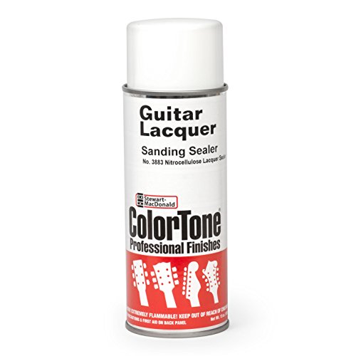 ColorTone Nitrocellulose Guitar Lacquer Spray - Clear Sanding Sealer 13oz Aerosol Can - Fast-Drying Professional Wood Finish for Guitar, Bass & Instrument Refinishing - color: Clear Sanding Sealer