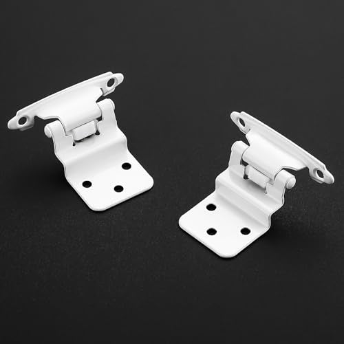 30 Pack 15 Pair White Cabinet Hinges, 3/8" Inset Semi-Concealed Hinges - color: White, size: 3/8" Inset