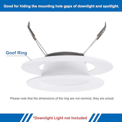 PATIKIL Goof Rings Inner Diameter 2.99", Outer Diameter 4.72", 4 Pcs Metal Goof Rings Cover Recessed Light Trim for Ceiling Wall Fixtures Can Lighting Down Light LED, Matte Finish White - color: White, size: 4.72" OD x 2.99" ID