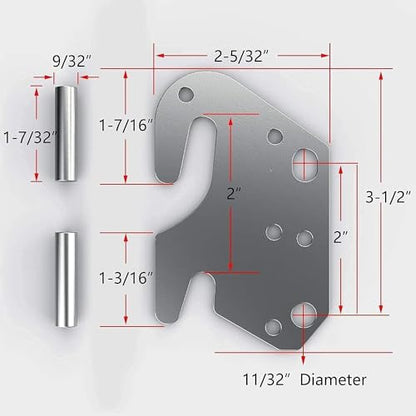 2 PCS Universal Wood Bed Rail Hook Plates for Beds Frame Bracket Headboard - color: 2 PCS