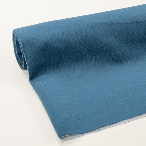 Foamma Benson Textured Microfiber Plain Velvet Upholstery Fabric by The Yard – 56" Wide Soft Fabric Ideal for DIY Sewing, Upholstery, Crafts, Chairs, Sofas and Home Décor - Azure, 1 Yards - color: Azure, size: 1 Yard