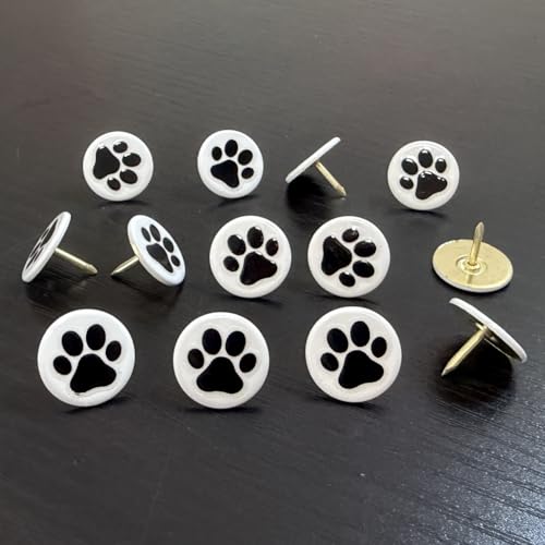 100PCS Flat Upholstery Tacks with Paw Pattern D16mm White - color: 16mm White