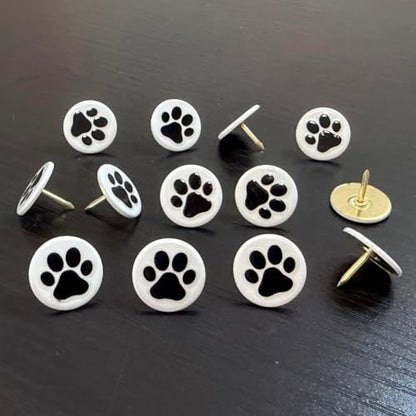 100PCS Flat Upholstery Tacks with Paw Pattern D16mm White - color: 16mm White