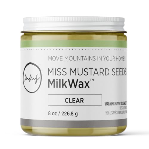 Miss Mustard Seed's MilkWax Clear Furniture Wax for Wood & Cabinets, 8 oz - color: Clear, size: 8 Ounce (Pack of 1)
