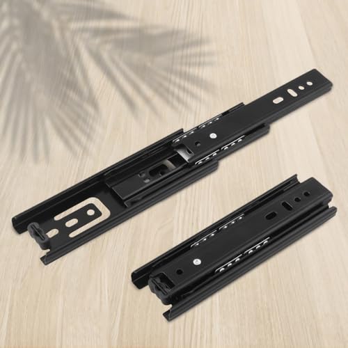 8 Pairs 6 Inch Black Full Extension Drawer Slides, Side Mount Drawer Slides with Screw, Ball Bearing Telescopic Slider for Cabinet, Kitchen Drawer Slides, Ideal for Kitchen and Office Cabinet - size: 8 Pairs 6 Inch