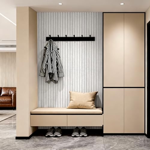 3D Wall Panel Peel and Stick, 15.7 x 118 in, Bright Gray - color: Bright Gray