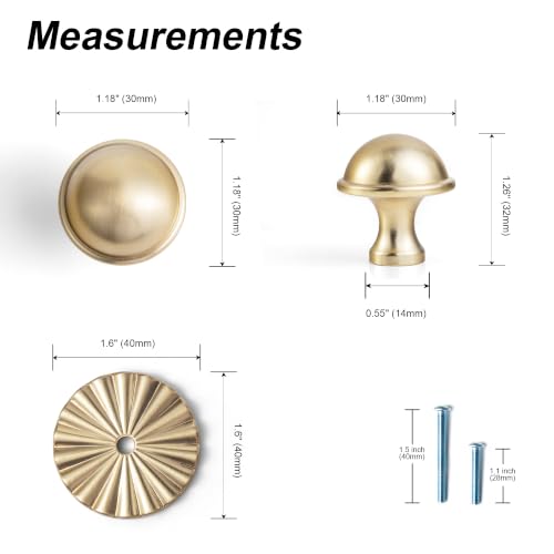 6Pack Champagne Bronze Cabinet Knobs with Backplate Drawer knobs - color: Champagne Bronze, style: Daisy
